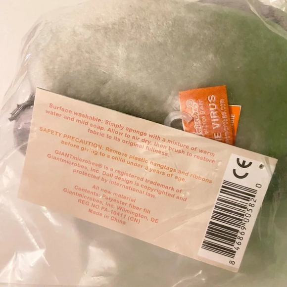 Giant Microbes Drew Oliver Plush Zombie Virus 6  Inch Stuffed Toys - Picture 5 of 8